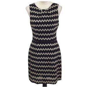 Britt Ryan Black Gold Chevron Striped Sheath Dress Size 4 NWT